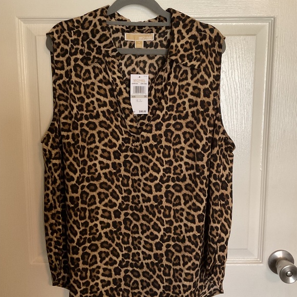 NWT Michael Kors Sleeveless Animal Print Top - Picture 1 of 4